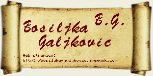 Bosiljka Galjković vizit kartica